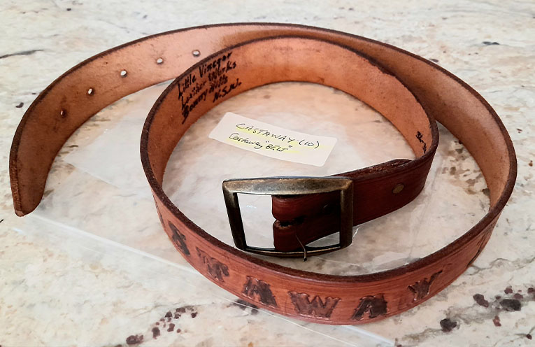 Belt from TV series ‘Castaway’ returned to its Bonny Hills maker