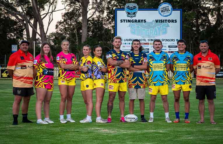 Local league legends proudly wearing yellow in support of suicide prevention. Photo: Kim Ambrose/SaltyFoxFotography.