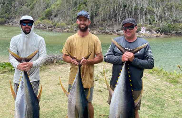 Mud crabs in the creek, yellowfin success offshore