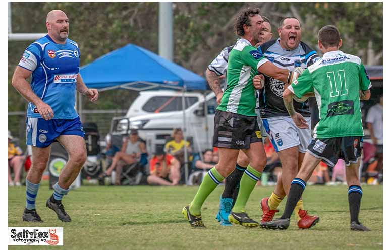 Stingrays president Jarryd ‘Kiwi’ Gaskin shows his passion on the field. Photo: Kim Ambrose/SaltyFoxFotography.