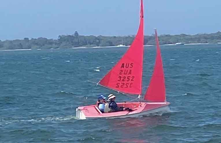 Kathryn Stephens competing with sailing partner Jason Elwes at the Hansa 303 Asia Pacific Championships. Photo: supplied.