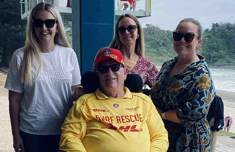 Surf lifesaver Michael Lord makes first 4WD wheelchair patrol of Flynns Beach