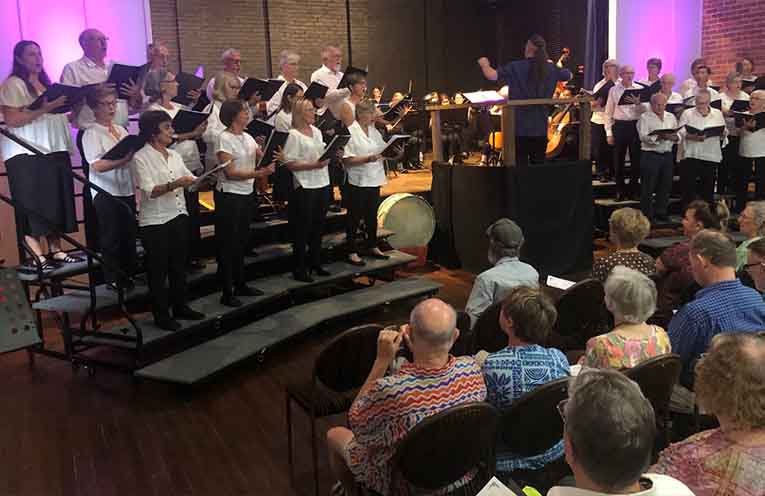 Craig M. Wood conducted the Macleay Music Ensemble and Hastings and Macleay Choristers. Photo: Pauline Cain.