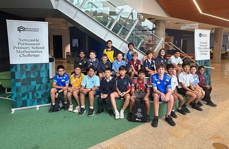 Students at the maths challenge in Newcastle. Photo: supplied.