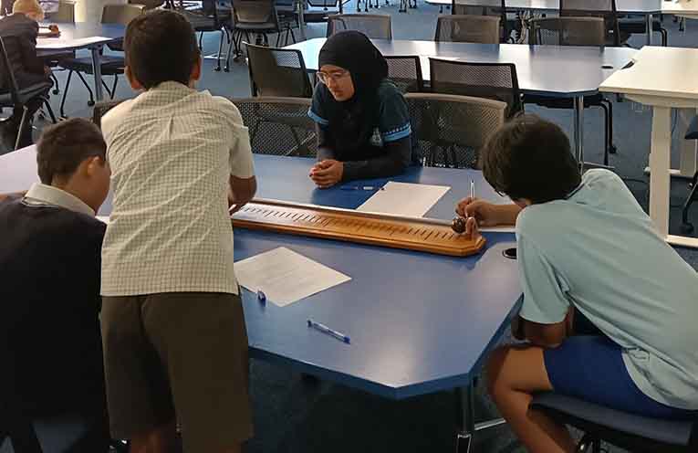 Maths challenge activities in progress. Photo: supplied.