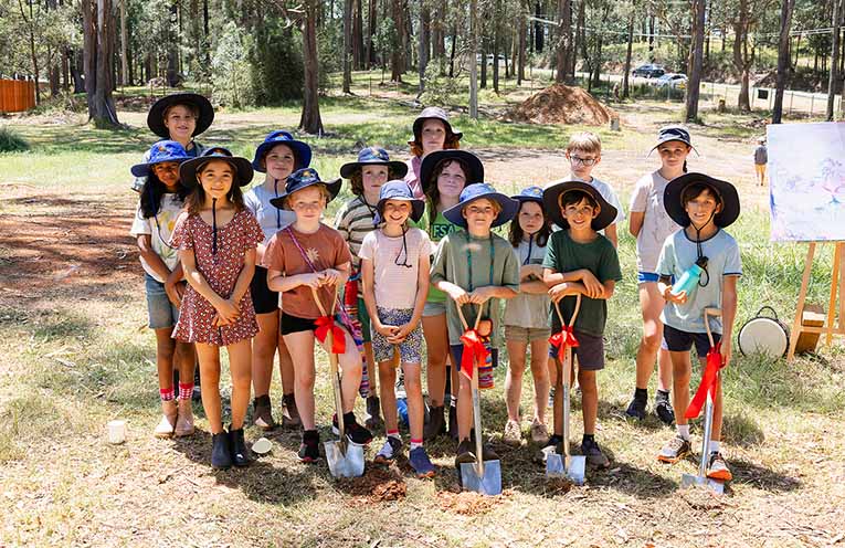 Steiner School students joined the celebrations with shovels in hand. Photo: supplied.