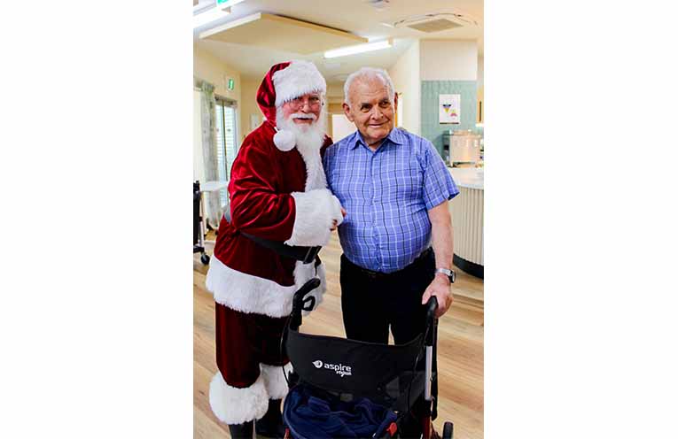 Santa greets the residents. Photo: supplied.