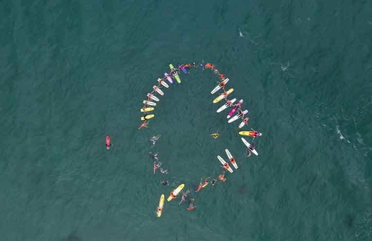 A paddle out celebrated inclusion and diversity.