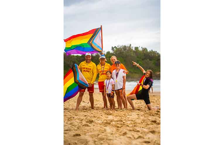 Pride flies high at Flynns Beach.