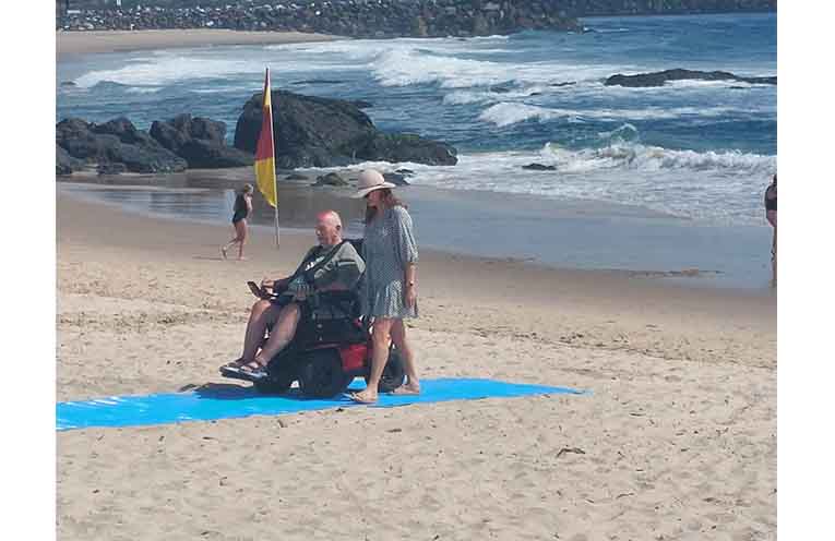 Bec Dalzell and Mike Lord trial the newly installed mobi matting.