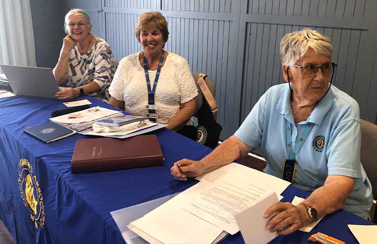 Treasurer Janella Leotta, President Lynn Moore and Secretary Eunice Roberts.