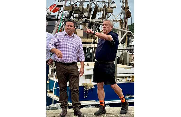 Cowper MP Pat Conaghan with Bob St John, GM of Coffs Harbour Fisherman’s Co Op. Photo: supplied.