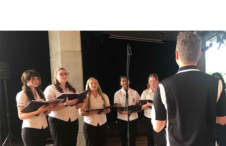 The SAPSS vocal ensemble conducted by teacher Josh Salter. Photo: Pauline Cain.