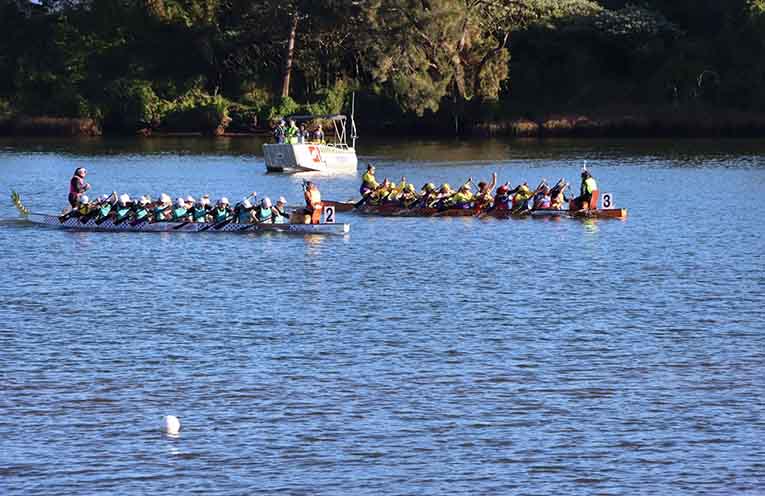 The Flamin’ Dragons Regatta at Rocks Ferry Reserve. Photo: supplied by Jenny Higgins