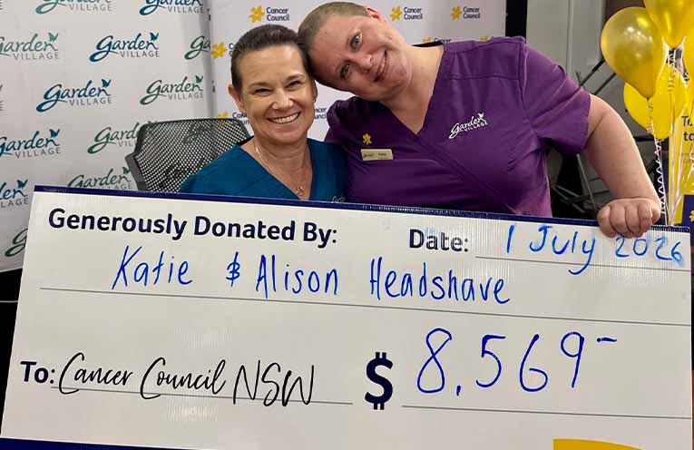 Alison and Katie after the shave.