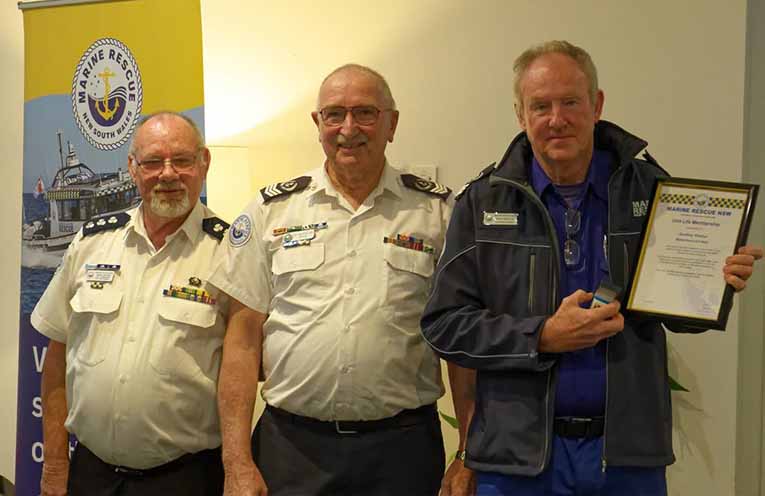 Geoff Shelton awarded Marine Rescue Life Membership after nearly four decades of service