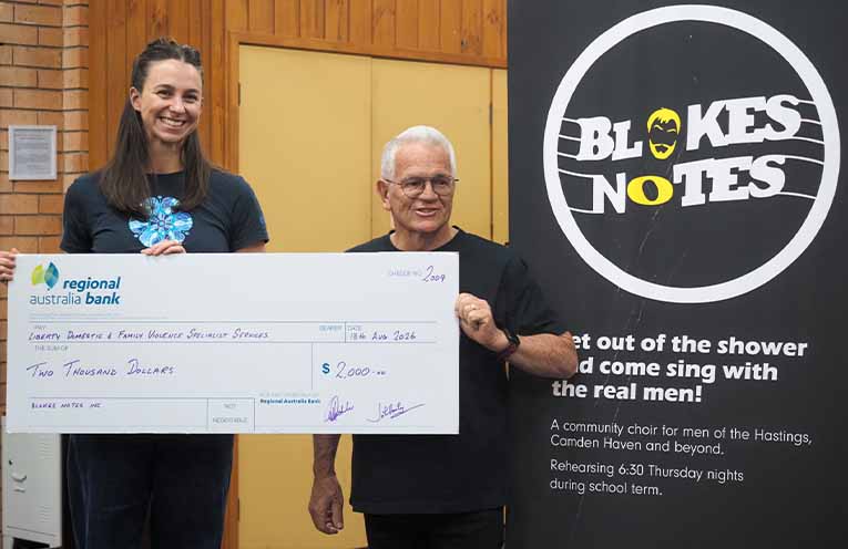 Blokes Notes Acapella choir supports Liberty Domestic and Family Violence Specialist Services
