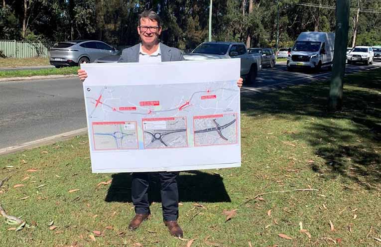 Robert Dwyer MP celebrates the funding news for Wrights Road roundabout upgrade. Photo: Supplied.