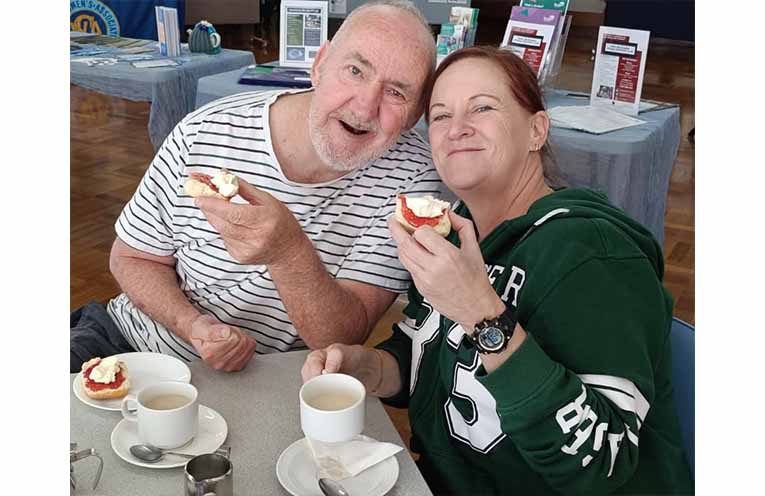 Local stroke survivor John, with his support worker Belle, from Brighter Access. Photo: Pauline Cain.
