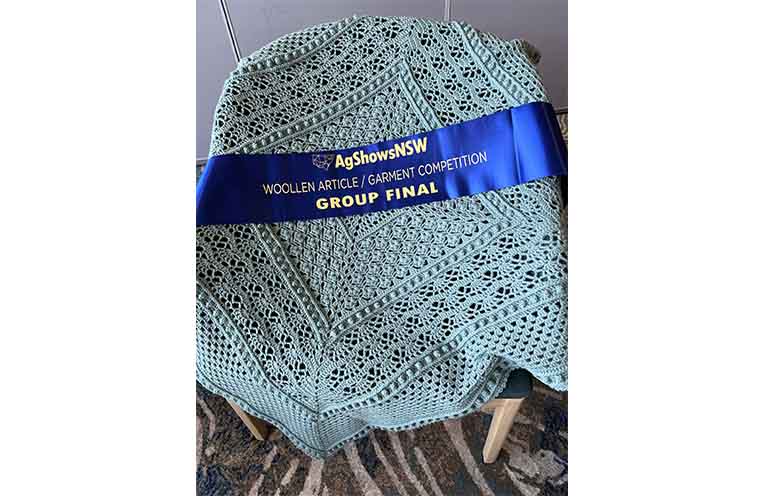 A crocheted blanket made by Roz Fraser of North Haven. Photo: Supplied.